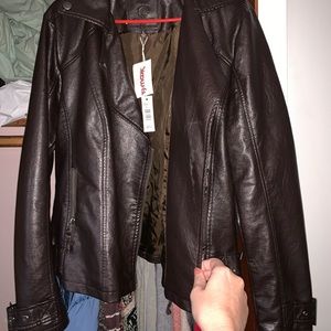 Brown leather jacket